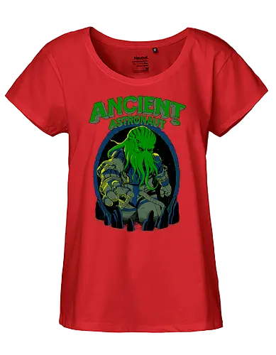 Ancient Astronaut - cthulhu, astronaut, Ancient Alien, fun, hp lovecraft, lovecraft, grt old one - Fairtrade Girl Shirt