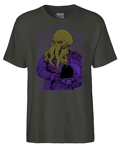 The First Astronaut - cthulhu, astronaut, fantasy, hp lovecraft, lovecraft, grt old oConsole - Fairtrade T-Shirt