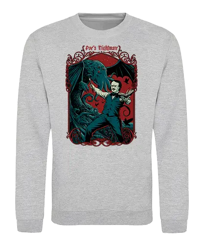 Poe's Nightmare - edgar allen poe, necronomicon, cthulhu, lovecraft - Sweatshirt