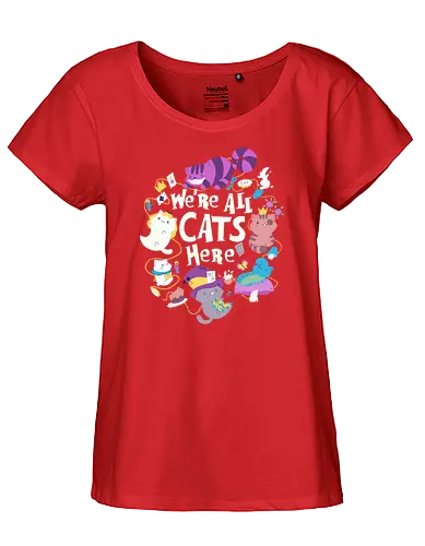 We are all Cats here - alice, wonderland, katze, cat, magic, magie - Fairtrade Girl Shirt