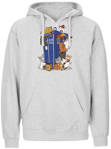 Kitten Who - cat, katze, doctor, who, time, timetravel, tardis - Fairtrade Hoodie