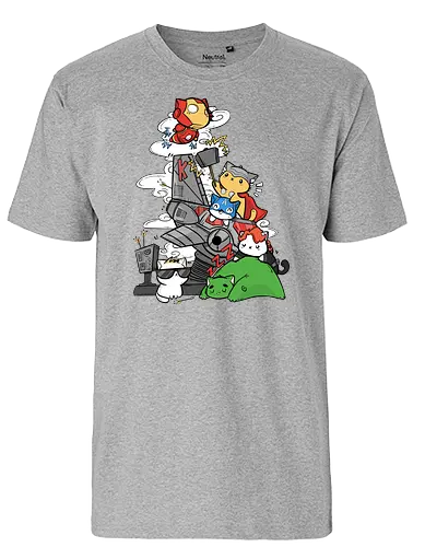 Kittengers - cat, katze, kitty, superhero, comic, hero - Fairtrade T-Shirt