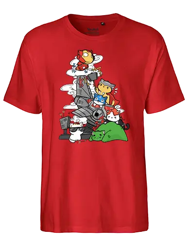 Kittengers - cat, katze, kitty, superhero, comic, hero - Fairtrade T-Shirt