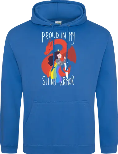 Proud in My Shiny Armor - Proud, Stolz, lgtbq, LGTBQIA, ritter, knight, drache, dragon, colorful, bunt - Standard Hoodie