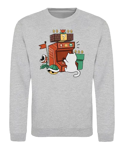 Gamer Cat - arcade, cat, katze, mario, 8bit, retro - Sweatshirt
