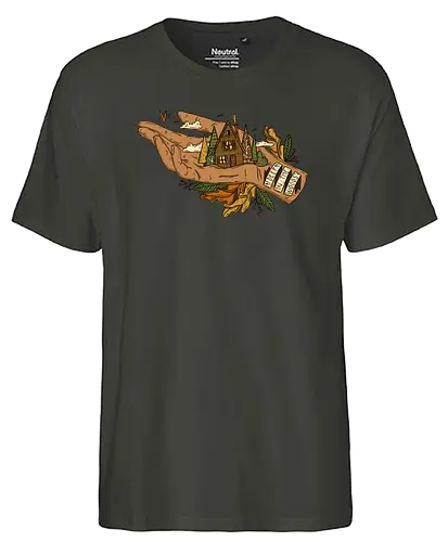 Deep in the woods. - nature, woods, Cabin, art, kunst, natur, outdoor, hutte - Fairtrade T-Shirt