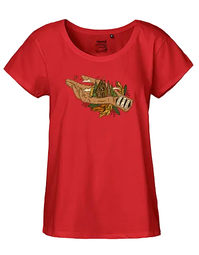 Deep in the woods. - nature, woods, Cabin, art, kunst, natur, outdoor, hutte - Fairtrade Girl Shirt