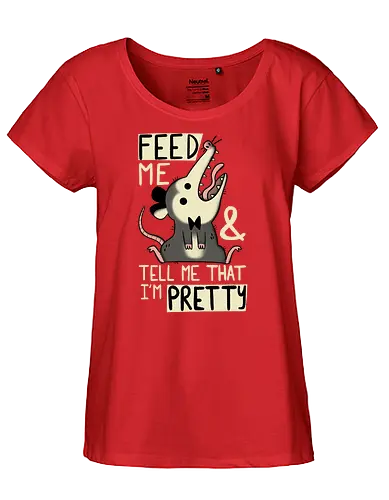 Pretty Possum - opossum, pretty, feed me, hübsch, süß - Fairtrade Girl Shirt
