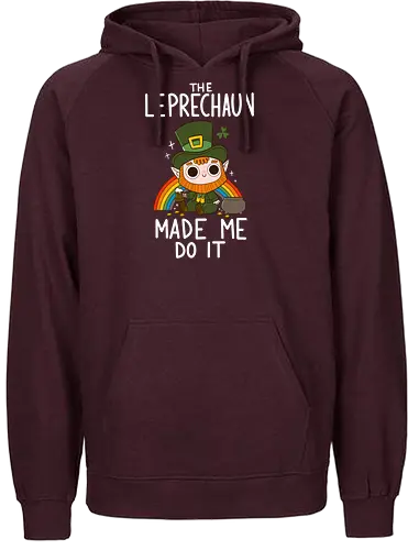 The Leprechaun Made me Do it - Leprechaun, kobold, gold, rainbow, regenbogen, irish - Fairtrade Hoodie