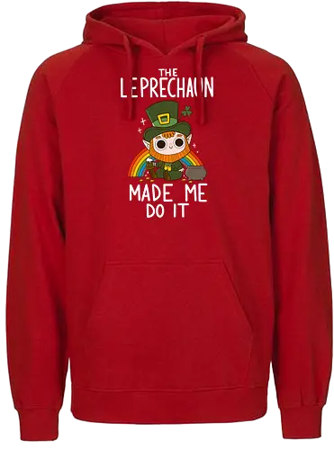 The Leprechaun Made me Do it - Leprechaun, kobold, gold, rainbow, regenbogen, irish - Fairtrade Hoodie