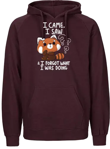 Forgetful Red Panda - forget, Vergessens, verplant, panda, red panda, roter panda - Fairtrade Hoodie