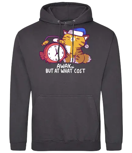 Awake but at What Cost - cat, katze, wach, schlafen, sleep, monday, motivation - Standard Hoodie