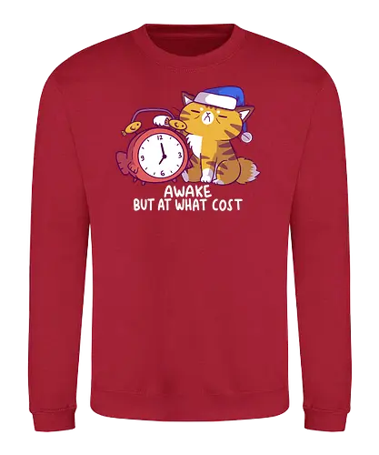 Awake but at What Cost - cat, katze, wach, schlafen, sleep, monday, motivation - Sweatshirt