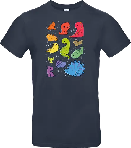 Tiny Rainbow Dinosaurs - dino, regenbogen, space, rainbow - Standard T-Shirt