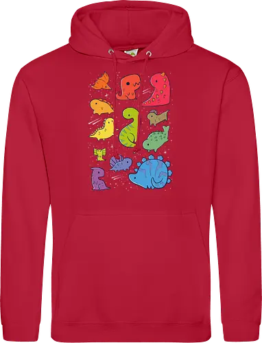 Tiny Rainbow Dinosaurs - dino, regenbogen, space, rainbow - Standard Hoodie