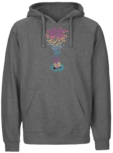 Origami of Books - buch, book, origami, kranich, träume, drms - Fairtrade Hoodie