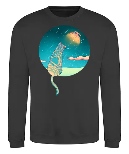Moons of Orion - orion, moon, stars, cat, katze, sterne - Sweatshirt