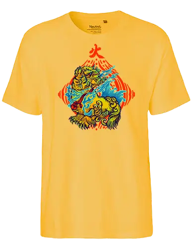 Fire Heart - lion, löwe, Wappen, magic, witchcraft, chinese - Fairtrade T-Shirt