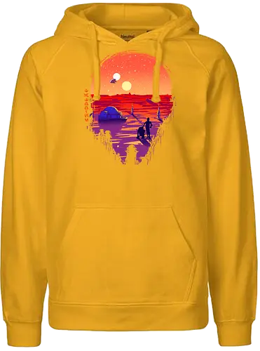A Planet Far Far Away - space opera, space, silhouette - Fairtrade Hoodie