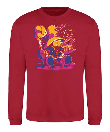 Black Mage Fire - mage, Black mage, magic, fantasy - Sweatshirt