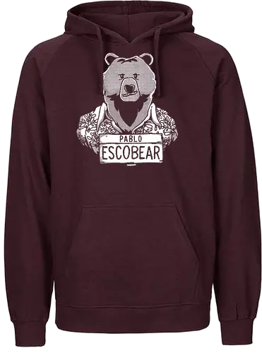 Pablo Escobear - bär, cocaine, drugs - Fairtrade Hoodie