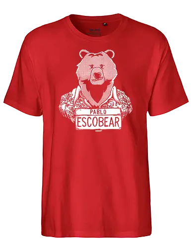 Pablo Escobear - bär, cocaine, drugs - Fairtrade T-Shirt