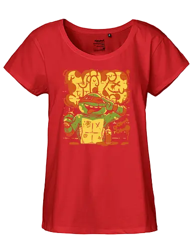 Mikey Mayhem - ninja, pizza, turtle - Fairtrade Girl Shirt