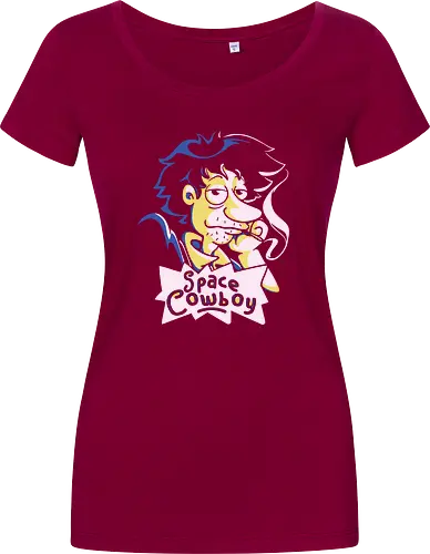 Stu Spiegel - space cowboy, bounty hunter, cowboy, anime, mashup, cartoon - Women T-Shirt