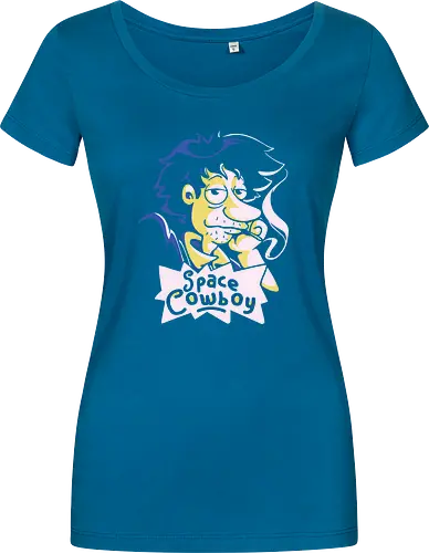 Stu Spiegel - space cowboy, bounty hunter, cowboy, anime, mashup, cartoon - Women T-Shirt