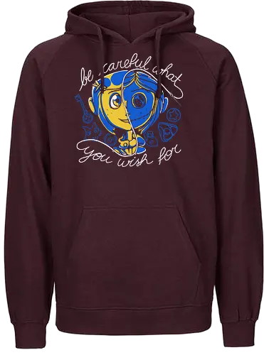 Careful Wish - Coraline, knopf, button - Fairtrade Hoodie