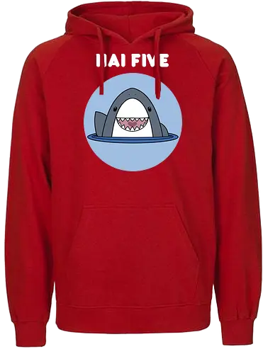 Hai Five - animal, hai, High Five, pun, German Joke - Fairtrade Hoodie