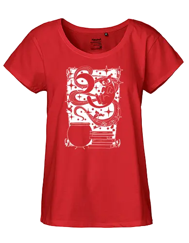 Magischer Familiar - Schwarze Katze - witch, hexe, katze, cat, familiar - Fairtrade Girl Shirt