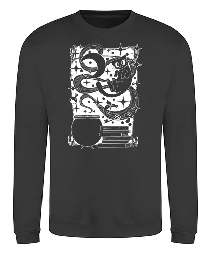 Magischer Familiar - Schwarze Katze - witch, hexe, katze, cat, familiar - Sweatshirt