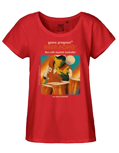 Beer Pong Simulator - gaming, Beer Pong, retro, fun, 80s, 70s, catridge, amiga - Fairtrade Girl Shirt