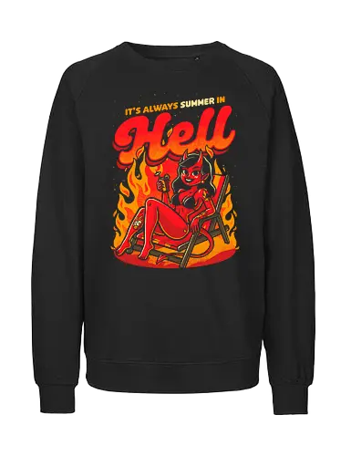 Summer Pinup Devil - summer, sommer, devil, hölle, hell, holidays - Fairtrade Sweatshirt