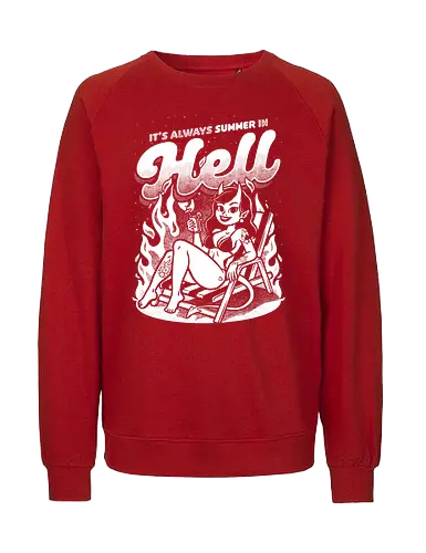 Summer Pinup Devil (White Version) - summer, sommer, devil, hölle, hell, holidays - Fairtrade Sweatshirt