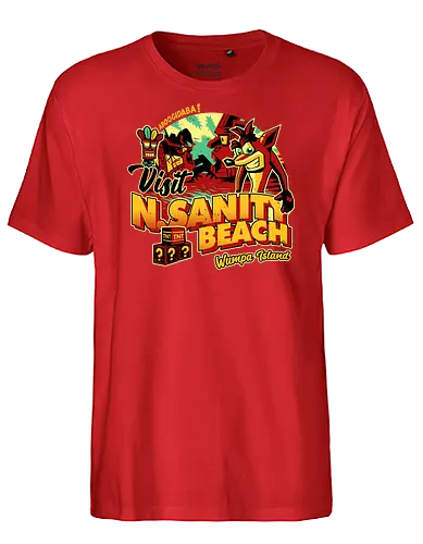N. sane Beach - gaming, crash - Fairtrade T-Shirt