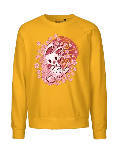 Spring Blossom Bunny - bunny, kaninchen, spring, hanami, sakura, kirschblüte - Fairtrade Sweatshirt