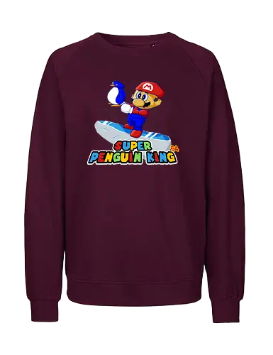 Super Penguin King - mario, penguin, 64, retro, gaming - Fairtrade Sweatshirt