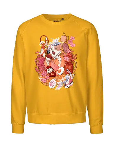Fortune Ramen - fortune, luck, ramen, yokai, cat, katze - Fairtrade Sweatshirt