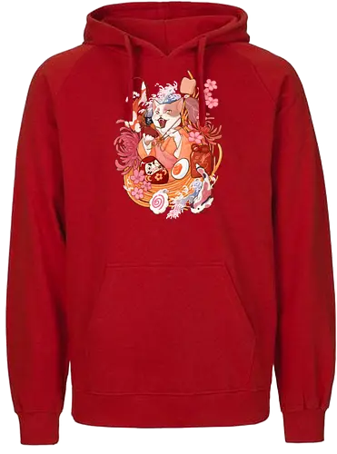 Fortune Ramen - fortune, luck, ramen, yokai, cat, katze - Fairtrade Hoodie
