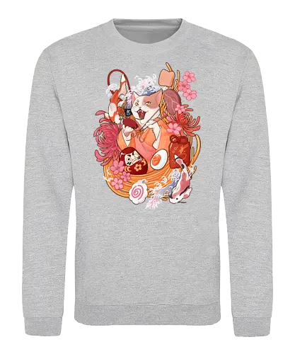 Fortune Ramen - fortune, luck, ramen, yokai, cat, katze - Sweatshirt