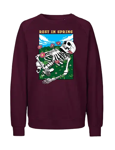 Rest in Spring - spring, frühling, allergy, allergie, skeleton, skelett - Fairtrade Sweatshirt