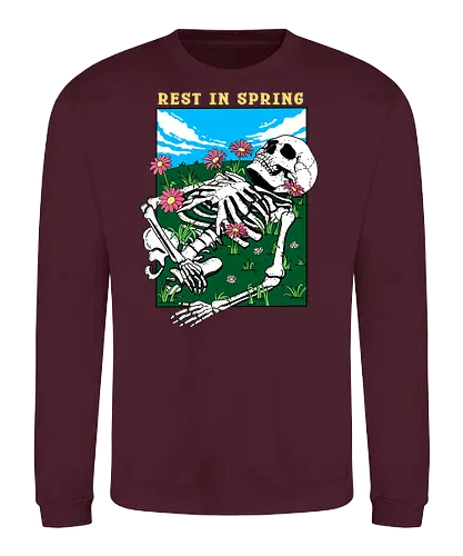 Rest in Spring - spring, frühling, allergy, allergie, skeleton, skelett - Sweatshirt