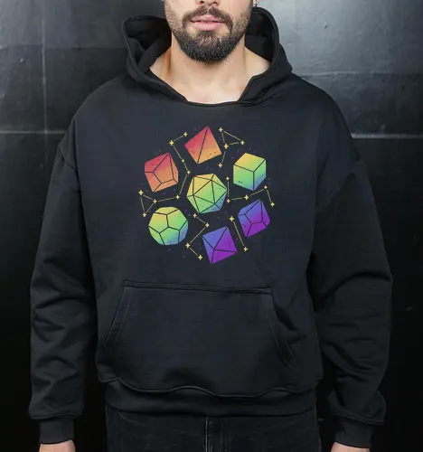 Rainbow Galaxy Pen and Paper Dice