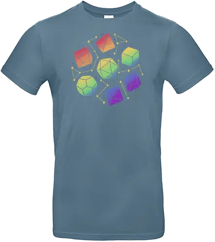 Rainbow Galaxy Pen and Paper Dice - RPG, Colorful - Standard T-Shirt