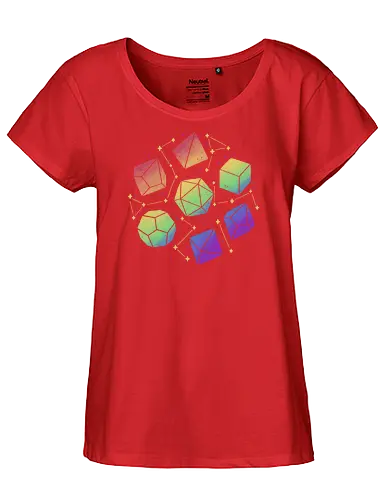Rainbow Galaxy Pen and Paper Dice - RPG, Colorful - Fairtrade Girl Shirt