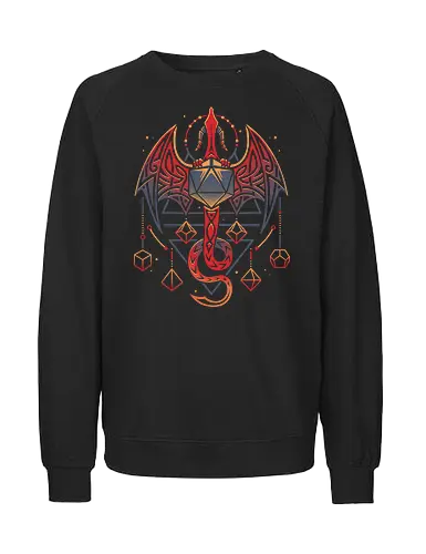 Tribal Dragon Dice - pen and paper, rpg, dragon, drache - Fairtrade Sweatshirt