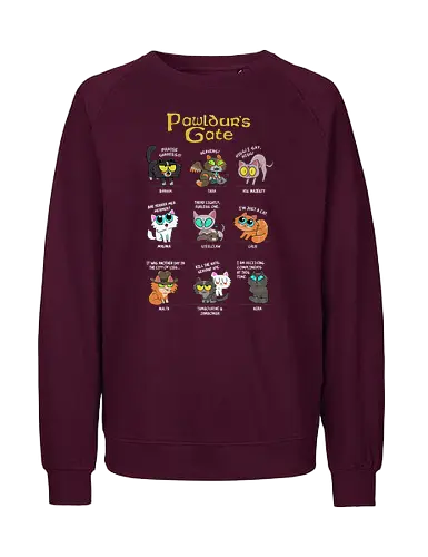 Pawldur's Gate - baldur, katze, cat, gaming, rollenspiel, rpg - Fairtrade Sweatshirt
