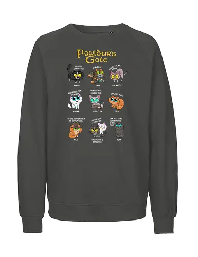 Pawldur's Gate - baldur, katze, cat, gaming, rollenspiel, rpg - Fairtrade Sweatshirt